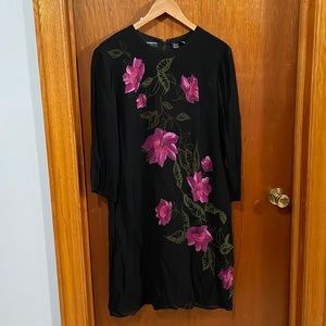 Liz Claiborne size 14 floral sheath dress with 3/4 sleeves